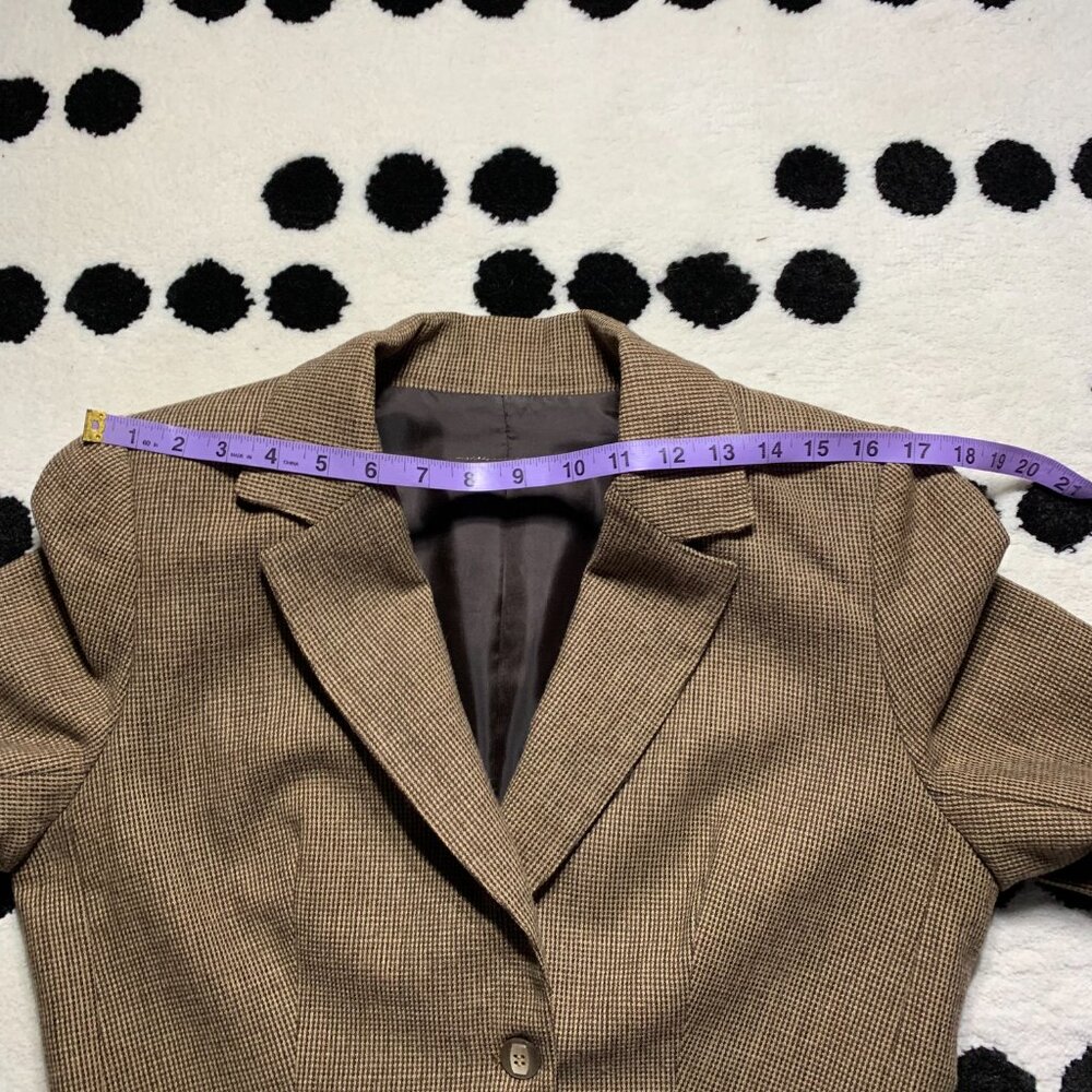 Vintage 60s 70s Tweed Wool Blend Blazer Midi Skirt 2 Piece Mod Retro Set - Picture 11 of 16